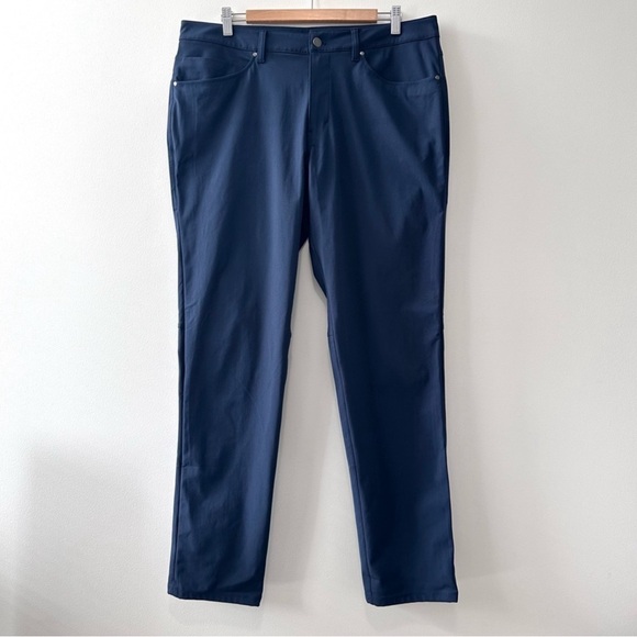 Lululemon ABC Classic-Fit 5 Pocket Pant Navy Blue Warpstreme Sz 36 NWOT - Picture 14 of 14